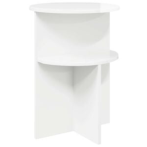 vidaXL Masă laterală Alb foarte lucios &Oslash; 39,5 x 55 cm Lemn prelucrat