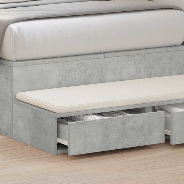 vidaXL Sertare pentru pat cu sertar Gri din beton 75 x 36,5 x 16,5 cm