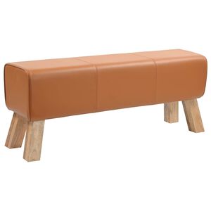 vidaXL bancă 110 x 30 x 45 cm Piele Naturală Maro