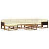 vidaXL Set de canapele de exterior cu pernă 8 pcs Natural și Crem