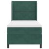vidaXL Pat cu arcuri cu headboard Verde &icirc;nchis 90 x 200 cm Catifea