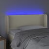 vidaXL Tăblie de pat cu LED, crem, 83x16x78/88 cm, piele ecologică