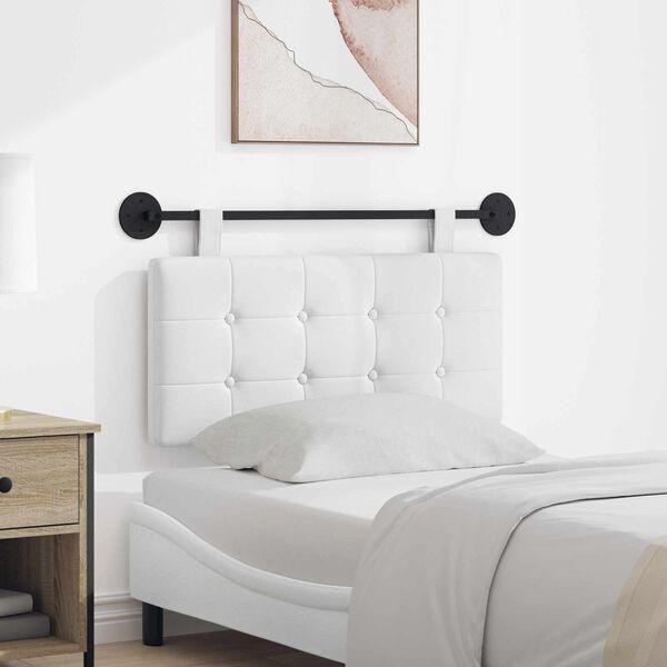 vidaXL Cap de pat suspendat Pe perete Alb 100 x 55 x 5 cm țesătură