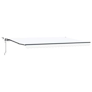 vidaXL Copertină retractabilă Alb 500 &times; 350 cm Poliester