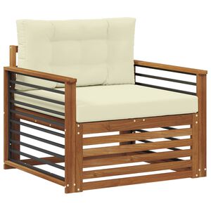 vidaXL Canapea de exterior Lemn de acacia solid și poliester