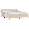 vidaXL Pat cu arcuri cu headboard Crem 200 x 200 cm țesătură