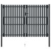 vidaXL Poartă de gard cu ușă dublă, oțel, 300x200 cm, antracit