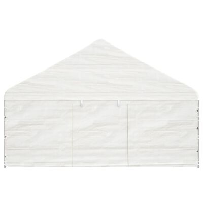 vidaXL Foișor cu acoperiș, alb, 4,46x5,88x3,75 m, polietilenă