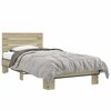 vidaXL Cadru de pat, stejar sonoma, 75x190 cm, lemn prelucrat și metal