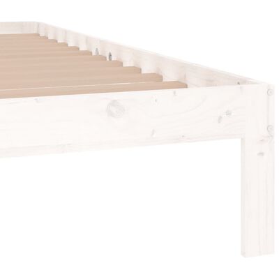 vidaXL Cadru de pat King Size, alb, 150x200 cm, lemn masiv