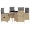 vidaXL Set dining pentru exterior 5 pcs Beige și gri deschis