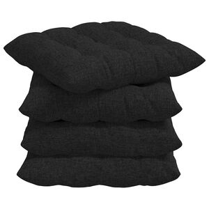 vidaXL Perne de Șezut 4 pcs Negru 40 x 40 x 6 cm țesătură