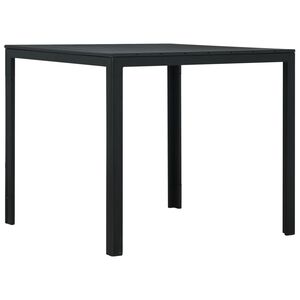 vidaXL Măsuță de cafea, negru, 78x78x74 cm, HDPE, aspect lemn