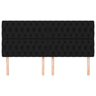 vidaXL Tăblii de pat, 4 buc, negru, 100x7x78/88 cm, textil