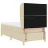 vidaXL Pat cu arcuri cu saltea cu headboard Crem 200 x 100 cm țesătură