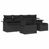 vidaXL Set de canapele pentru grădină 6 buc. Negru poliratan