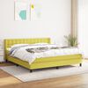 vidaXL Pat box spring cu saltea, verde, 180x200 cm, textil