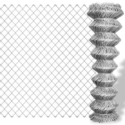 vidaXL Gard de legătură din plasă, argintiu, 15 x 1 m, oțel galvanizat