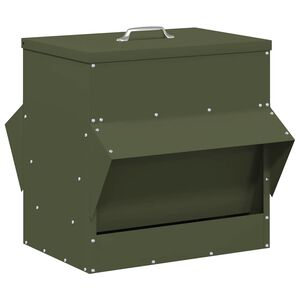 vidaXL Feeder pentru pui Verde măsliniu 40,5 x 45 x 41 cm 20 kg