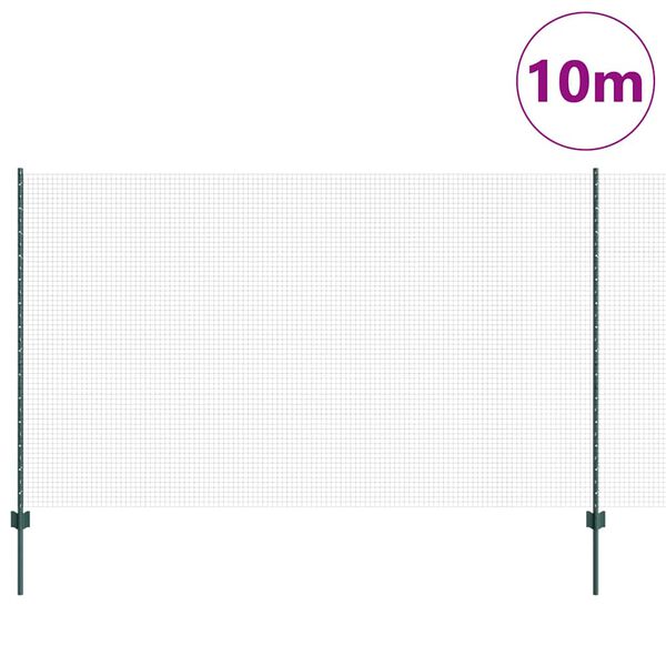vidaXL Gard cu St&acirc;lp Verde 1,4 x 10 m Oțel și PVC