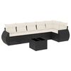 vidaXL Set canapele de grădină cu perne, 7 piese, negru, poliratan