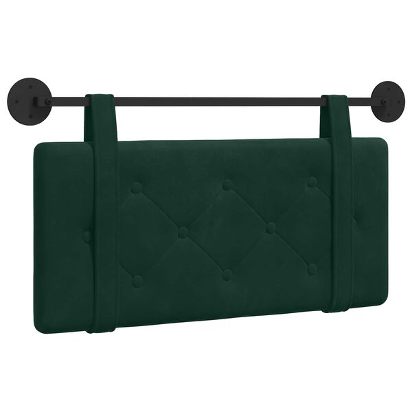 vidaXL Cap de pat suspendat Verde &icirc;nchis 90 x 55 x 5 cm Catifea