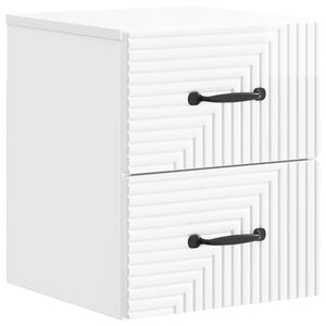 vidaXL Dulap de noapte suspendat Alb foarte lucios 34,5 x 33 x 40 cm
