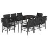 vidaXL Set mobilier de grădină cu perne, 9 piese, negru, poliratan