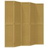 vidaXL Paravan de cameră cu 5 panouri, maro, lemn masiv paulownia