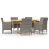 vidaXL Set mobilier de grădină cu perne, 7 piese, gri