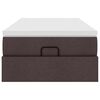 vidaXL Cadru de pat otoman cu saltea țesătură maro &icirc;nchis 90x200 cm