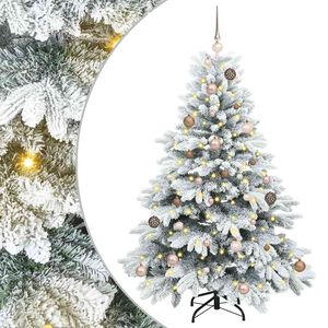 vidaXL Brad de Crăciun artificial cu 150 LED Alb 150 cm PE și PVC