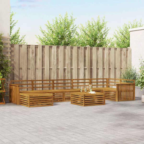 vidaXL Seturi de canapele 8 pcs natural Lemn Solid de Acacia