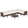 vidaXL Set mobilier de grădină cu perne, 8 piese, maro, poliratan