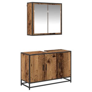 vidaXL Set de mobilier pentru baie 2 buc. Lemn Vechi 90 x 33 x 60 cm