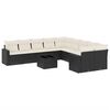vidaXL Set canapele de grădină cu perne, 11 piese, negru, poliratan