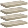 vidaXL Rafturi de perete suspendate, 4 buc., stejar, 50x23x3,8 cm, MDF
