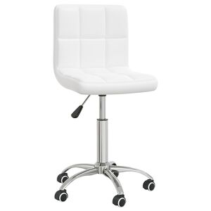 vidaXL Scaun de birou pivotant, alb, piele ecologică