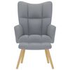 vidaXL Scaun de relaxare cu taburet, gri deschis, textil