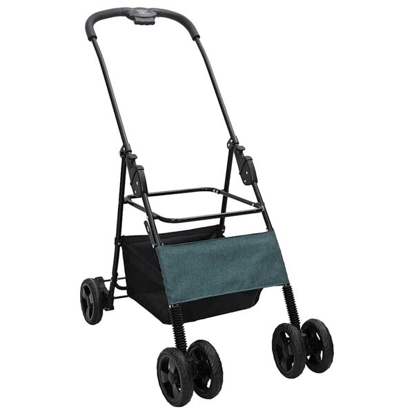 vidaXL Carucior pentru Pisici Pliante Verde 81 x 47 x 99 cm Poliester