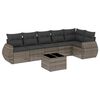 vidaXL Set canapele de grădină, 7 piese, cu perne, gri, poliratan