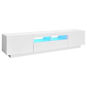 vidaXL Comodă TV cu lumini LED, alb, 180x35x40 cm