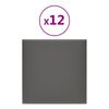 vidaXL Panouri perete 12 buc. gri, 30x30 cm, piele ecologică, 1,08 m&sup2;