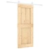 vidaXL Ușă glisantă Natural și Alb 85 x 210 cm Lemn de Pin Solid