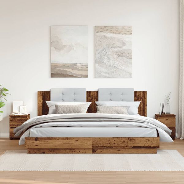 vidaXL Noptiere, 2 buc., lemn vechi, 30x30x40 cm, lemn prelucrat