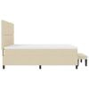 vidaXL Pat cu arcuri cu saltea cu headboard Crem 200 x 200 cm țesătură