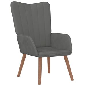 vidaXL Scaun de relaxare, gri &icirc;nchis, catifea