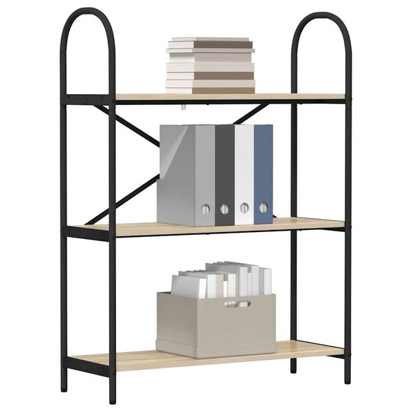 vidaXL Raft pentru cărți Stejar Sonoma 80 x 30 x 109 cm Lemn compozit