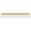 vidaXL Rafturi perete suspendate 2 buc. alb/stejar 40x23x3,8 cm MDF
