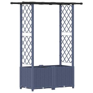 vidaXL Pat Ridicat cu Trellis și Acoperiș Gri 124,5 x 40 x 136 cm PP